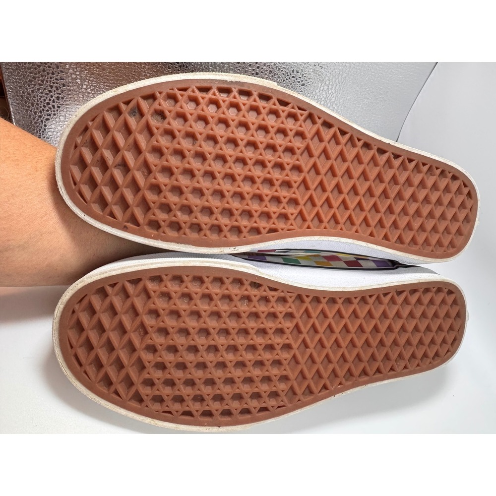 Vans Ward Rainbow Checkerboard Black White Low Top Sneakers Women 8.5 500714 - Picture 6 of 7